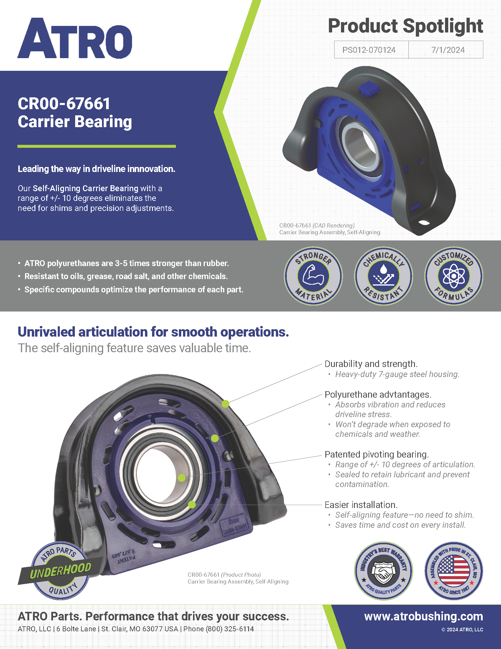 ATRO Product Spotlight: Self-Aligning Carrier Bearing CR00-67661