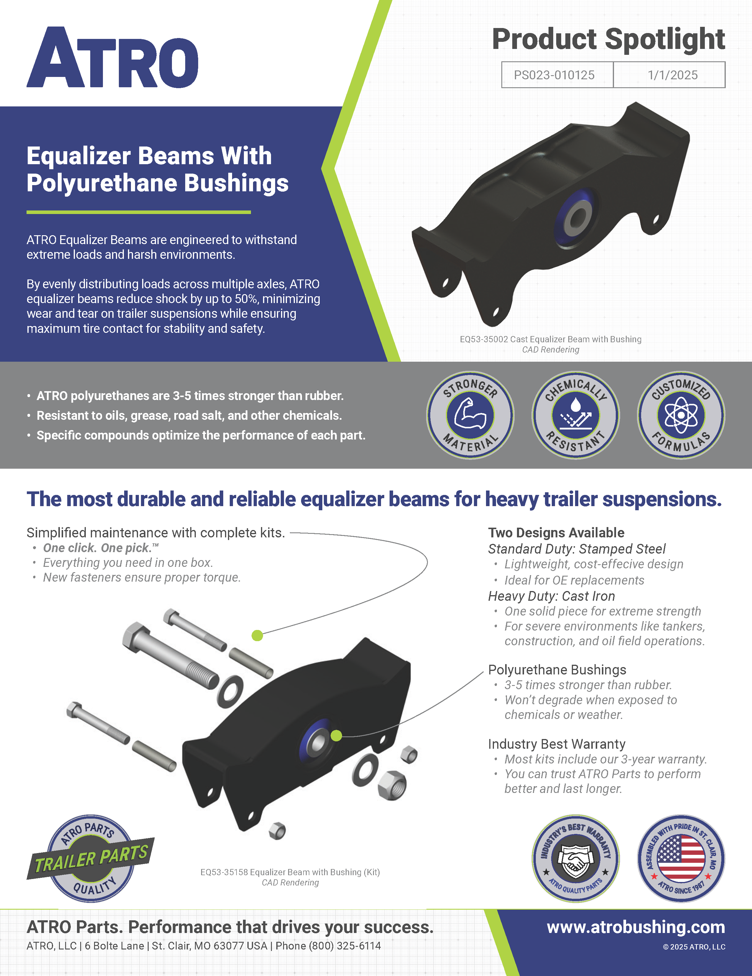 PS023-010125 Equalizer Beams With Polyurethane Bushings